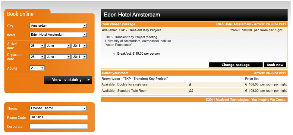 Hotel reservation webpage (click here)